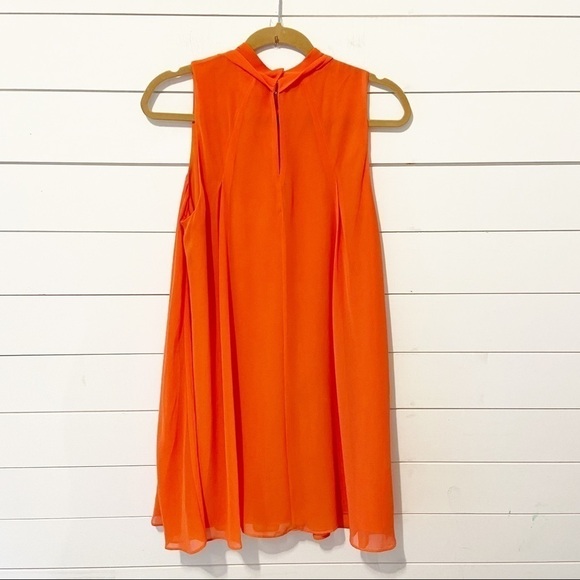 BCBGeneration | Orange Pleated High Neck Mini Dress - Picture 10 of 13